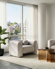 BAYUFA Fabric Armchair - Light Beige