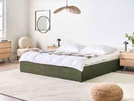 DRAVENTO Super Kingsize Ottoman Boucle Bedframe without Headboard - Green