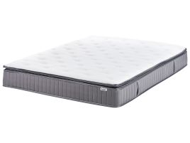 SAMREST Gel Memory Foam Pocket Spring Mattress Medium 160 x 200cm EU Kingsize - White with Grey