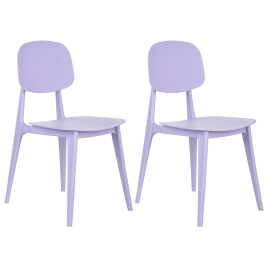 YORAVELLE Plastic Garden Chair Set of 2 - Voilet