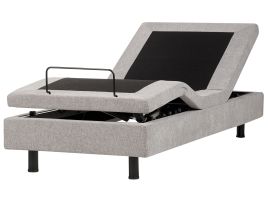 DEKU Adjustable Bed without Headboard Fabric 90 x 200 cm (EU Single) Light Grey