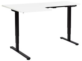 Electric Adjustable Left Corner Desk 160 x 59 cm Black and White DESTINES