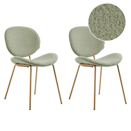 PELLIAN Boucle Dining Chair Set of 2 - Light Green