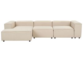 Right Hand 4 Seater Modular Fabric Corner Sofa Beige ARDAL