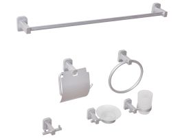 WINSCOMBE 6-Piece Bathroom Hardware Set - Silver