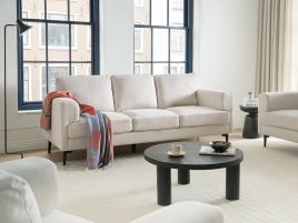 BAJARO Fabric 3 Seater Sofa - Light Beige
