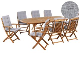APLOR 8 Seater Garden Dining Set - Grey Melange