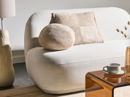 NAMAXO Velvet Ottoman Pouffe - Golden Brown