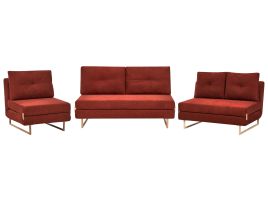 COMDEN Fabric 3 Seater 2 Seater and 1 Seater Sofa Set - Red