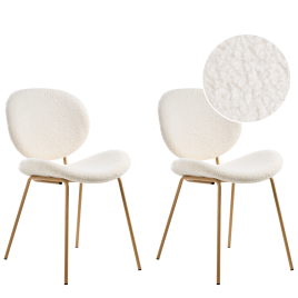 PELLIAN Boucle Dining Chair Set of 2 - White