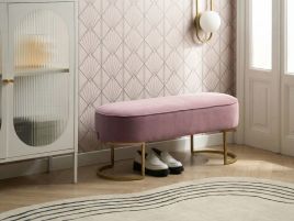 BOHIVO Velvet Ottoman Bench - Blue