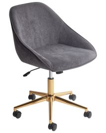 Velvet Office Chair Dark Grey BARDSDALE