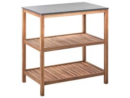 HORNWELL Wooden Kitchen Island - Brown