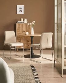 DAFARO Fabric Dining Chairs Set of 2 - Beige