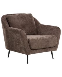 CLIFTONWELL Chenille Fabric Armchair - Dark Brown