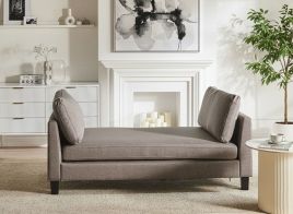CAJARO Fabric Chaise Longue - Taupe
