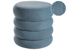MOSSDEN Boucle Fabric Footstool - Blue