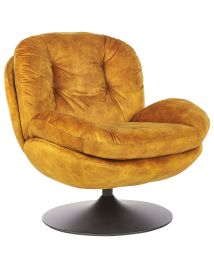 Swivel Armchair NOLVIK Velvet Mustard