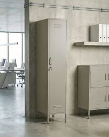 CLAYBOURNE Office Storage Unit with Locker - Light Beige