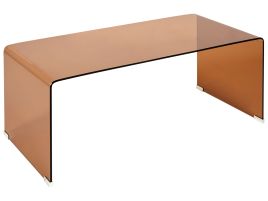 KENLADL Glass Coffee Table Brown
