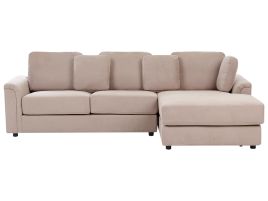 Left Hand Fabric Corner Sofa Taupe KOHLO