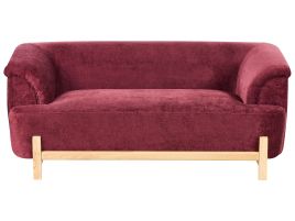 WRENTHORPE Chenille Fabric 2 Seater Sofa - Red