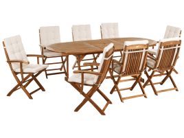 APLOR 8 Seater Garden Dining Set - Light Beige