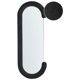 Wall Mirror LOCHES 54 cm 158 cm Velvet Black
