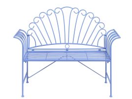 ZAVINIA Metal Garden Bench - Light Blue