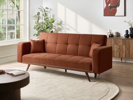 SAGEXI Fabric 3 Seater Sofabed - Golden Brown