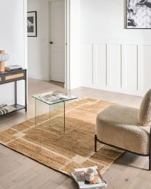 JAHIVO Jute Rug- Light Beige, 160cm