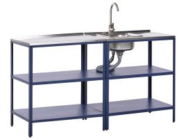 VLIAMA 2 Piece Outdoor Kitchen Set with Sink Blue