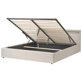 AVELLE Super Kingsize Fabric Ottoman Storage Bedframe - Beige