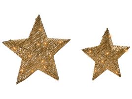 HALSEWORTH Set of 2 Christmas Decorations LED Star - Gold