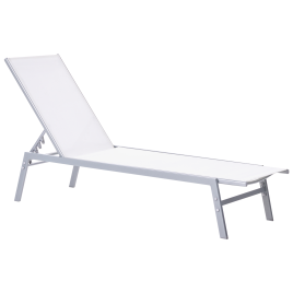 CHORBURY Reclining Metal Garden Sun Lounger - White