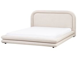 LAVAEDRNS Bed Faux Linen 180 x 200 cm (EU Super King) Light Beige