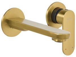 BARKMERE Wall Mounted Basin Mixer Tap Brass - Gold