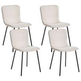 CALDWELLA Fabric Dining Chair Set of 4 - Light Beige