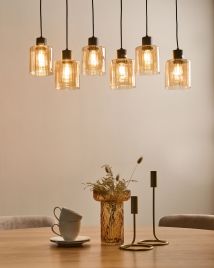 CEXUFA Pendant Lamp 6 Light - Beige