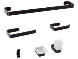 WINDONWELL 6-Piece Bathroom Hardware Set - Black