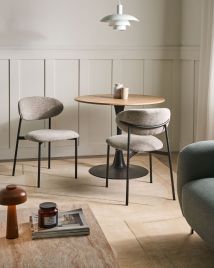 COWLYE Chenille Fabric Dining Chairs Set of 2 - Taupe
