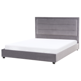 AURENNE Kingsize Velvet Bedframe - Dark Grey