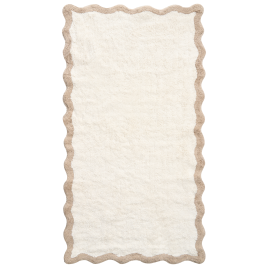 SERNADINE Cotton Bath Mat Beige with Brown - 80 x 150 cm