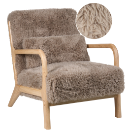 GREVISTON Faux Fur Armchair - Taupe