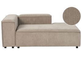 Left Hand Jumbo Cord Chaise Lounge Taupe ARDAL