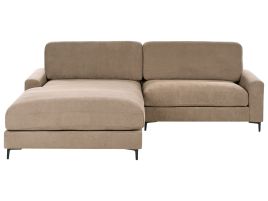 Corner Sofa - MALYO Right Hand Facing Fabric Brown