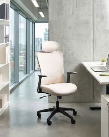 KAVERO Corduroy Office Chair - Off White