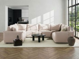 KACOVI Boucle Fabirc 8 Seater U Shaped Corner Sofa - White