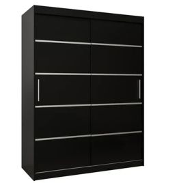 Sliding Wardrobe - VICENZA I 2 Door Wardrobe Black 150cm