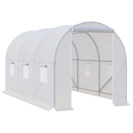 Polytunnel Steel Frame Greenhouse Walk-in Greenhouse 3.5 L x 2 W x 2H m-White
